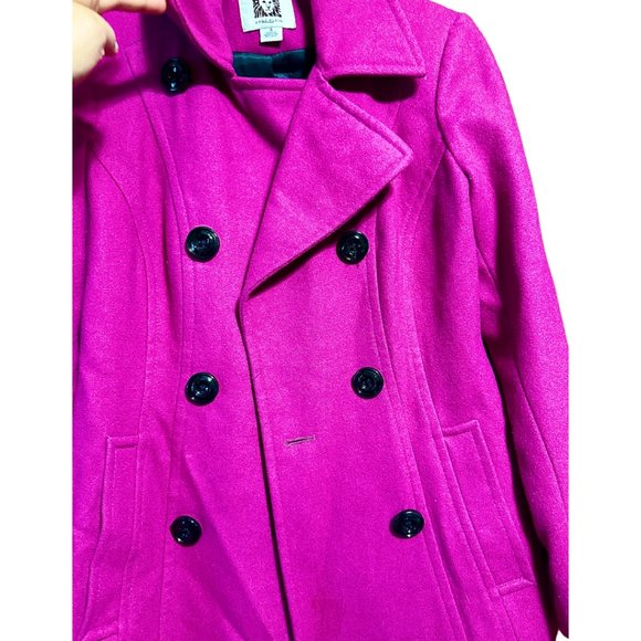 Anne Klein Fuchsia Trench Coat Size Small - Picture 10 of 14